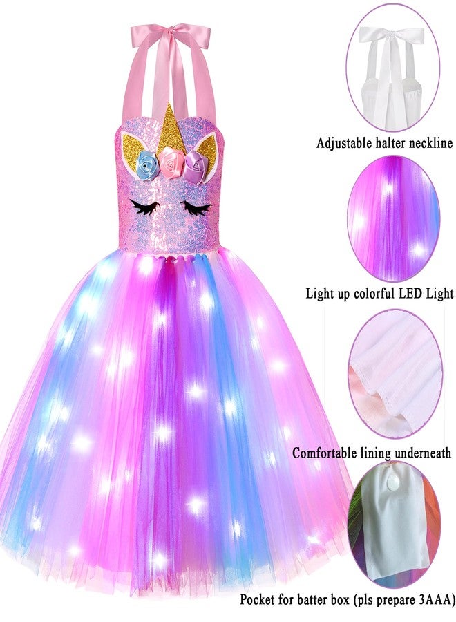 Davsolly Unicorn Costume for Girls Led Light Up Unicorn Princess Tutu Outfit (Unicorn Costume for Girls, 3-4 Years) - Image 2